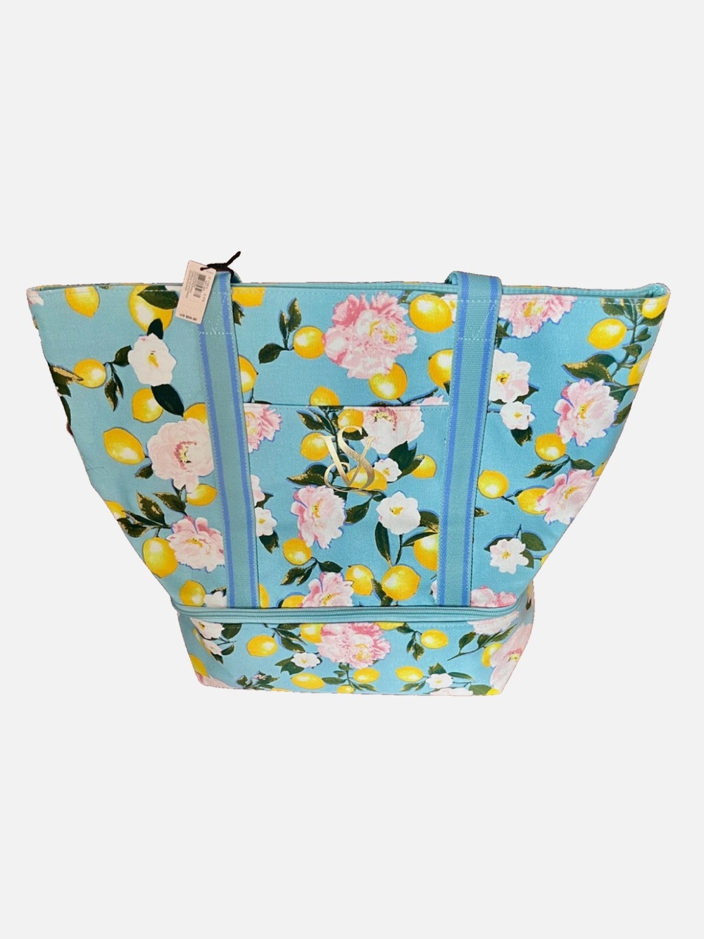 NWT Victoria's Secret Swim Insulated Cooler Tote Teal Blue Lemons Beach Bag